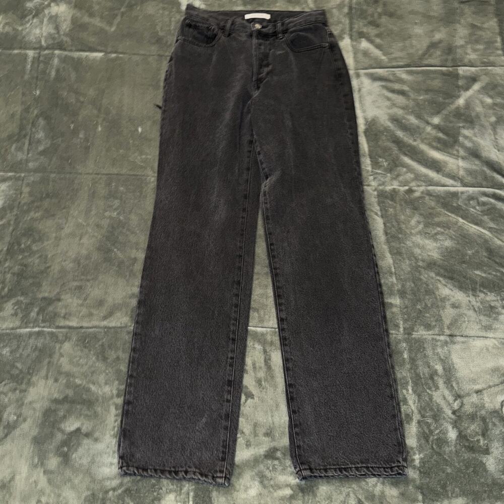 PacSun Dad Jeans Women's 26 Black Denim Cotton 5-Pocket‎ Distressed Straight Leg